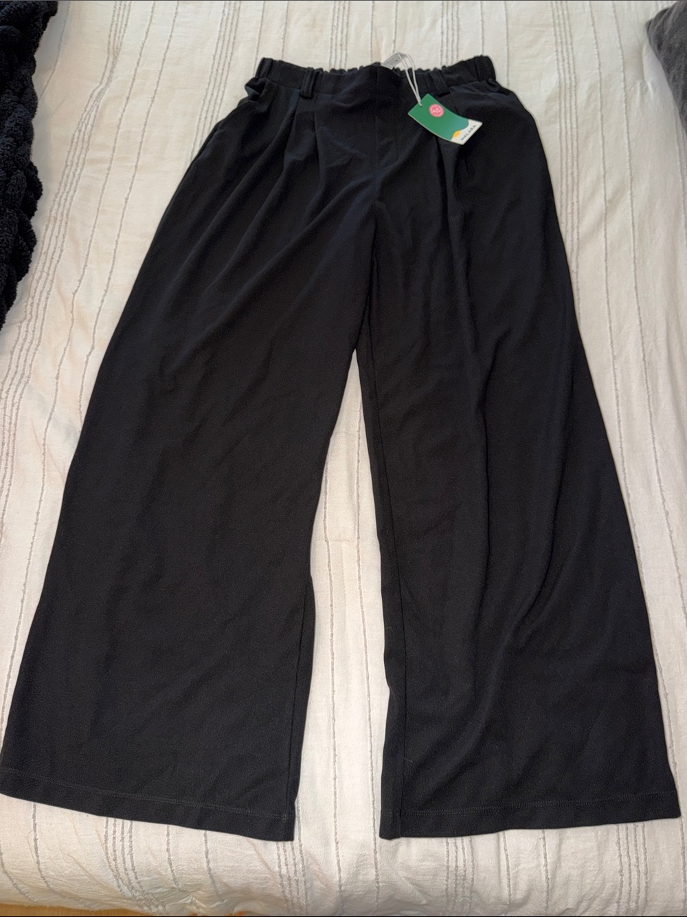 Halara Flex High Waisted Pleated Wide Leg Work Pants Black Large